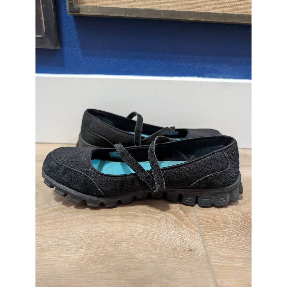 Skechers EZ Flex 2 Mary Jane Flats Black BBK Comfort Walking Shoes Women's 8.5 - Picture 8 of 12